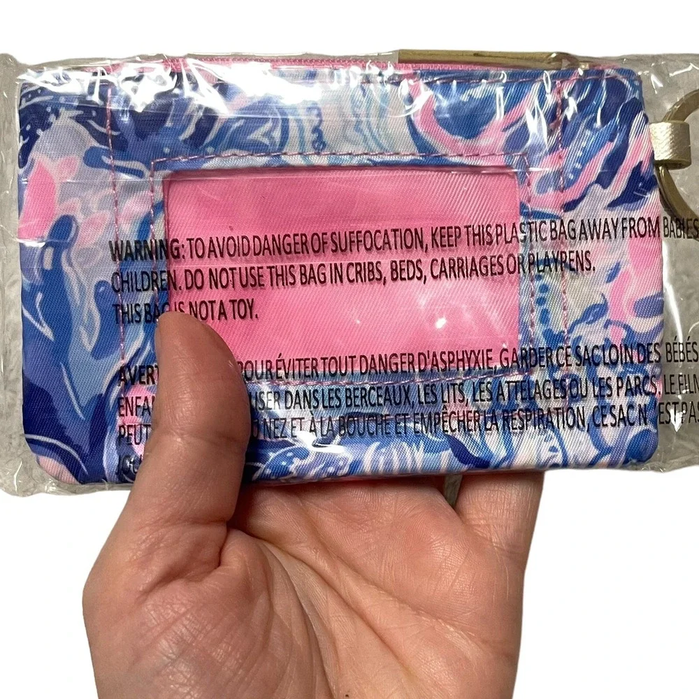 NEW Lilly Pulitzer ID Case Keychain Wallet With Zip Close Card Holder
